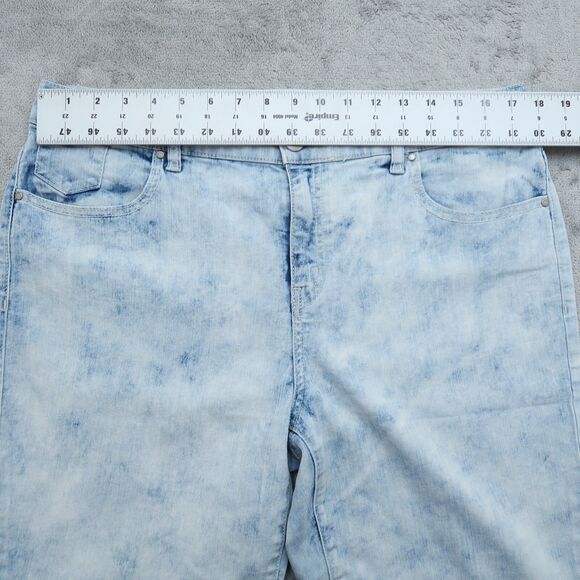 Chico's Platinum Jeans Women's 2 US 12 Blue High-Rise Ankle Denim Acid Wash - Picture 13 of 14